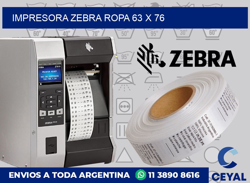 Impresora Zebra ropa 63 x 76