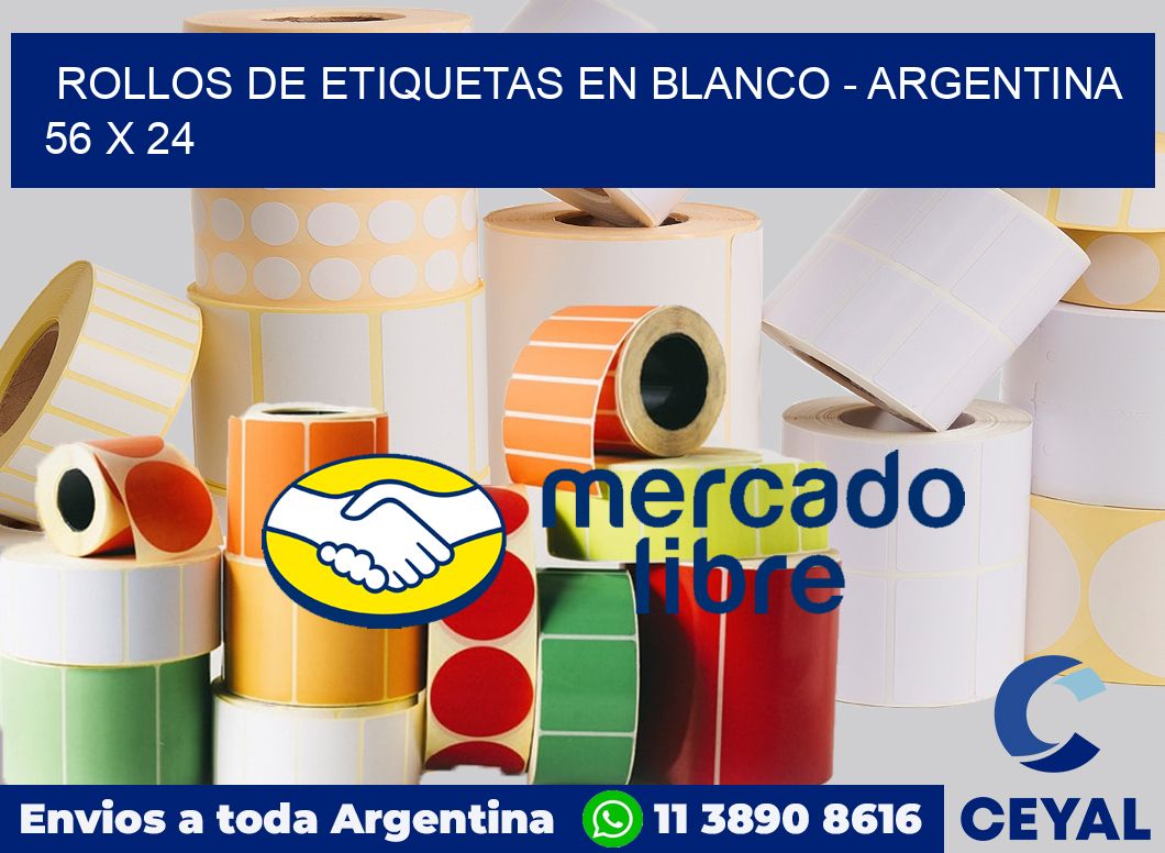 Rollos de etiquetas en blanco - Argentina 56 x 24