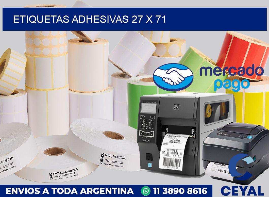 etiquetas adhesivas 27 x 71