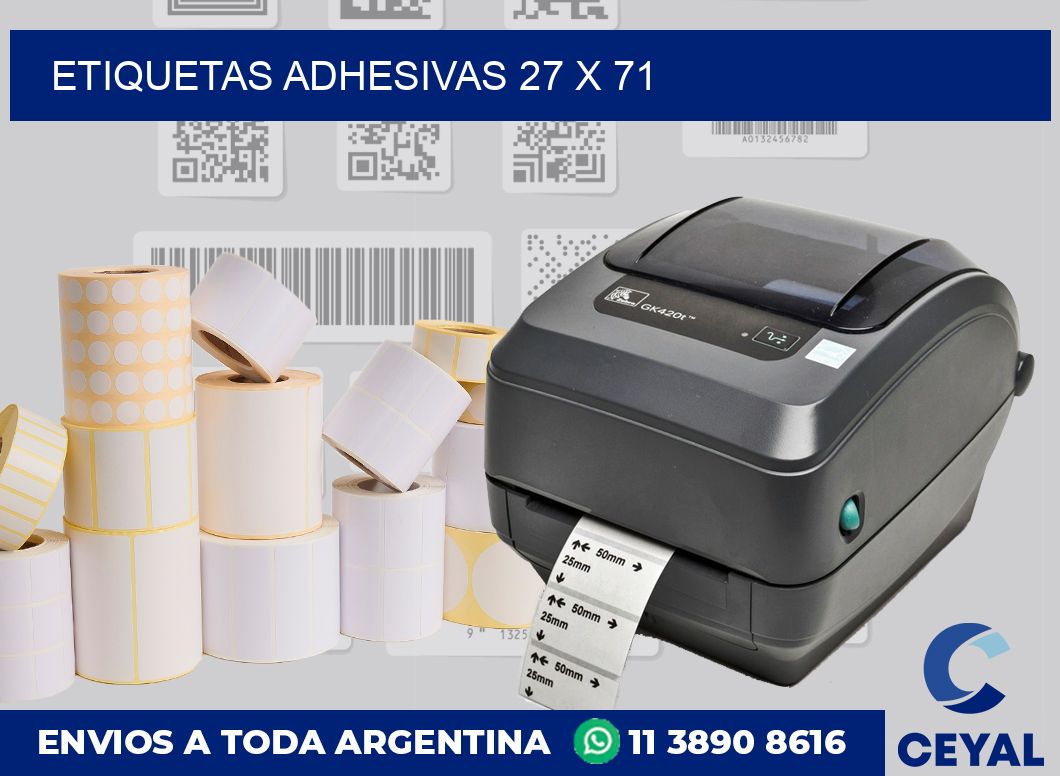 etiquetas adhesivas 27 x 71