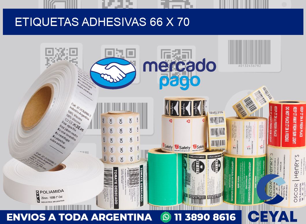 etiquetas adhesivas 66 x 70