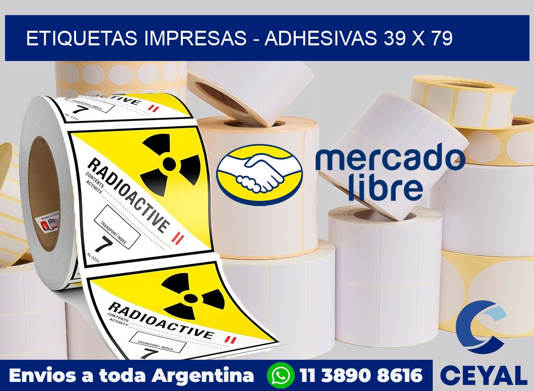 etiquetas impresas - Adhesivas 39 x 79