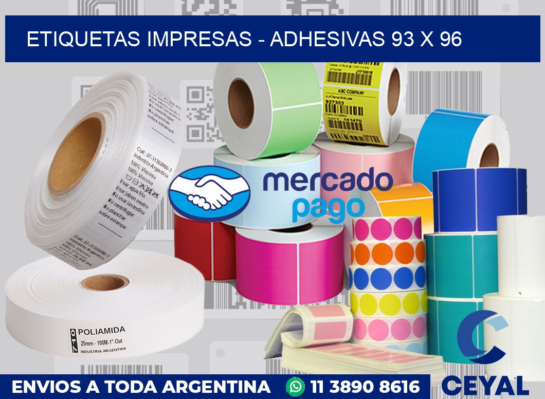 etiquetas impresas - Adhesivas 93 x 96