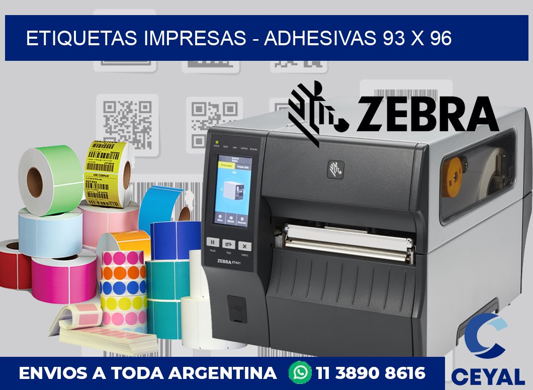 etiquetas impresas - Adhesivas 93 x 96