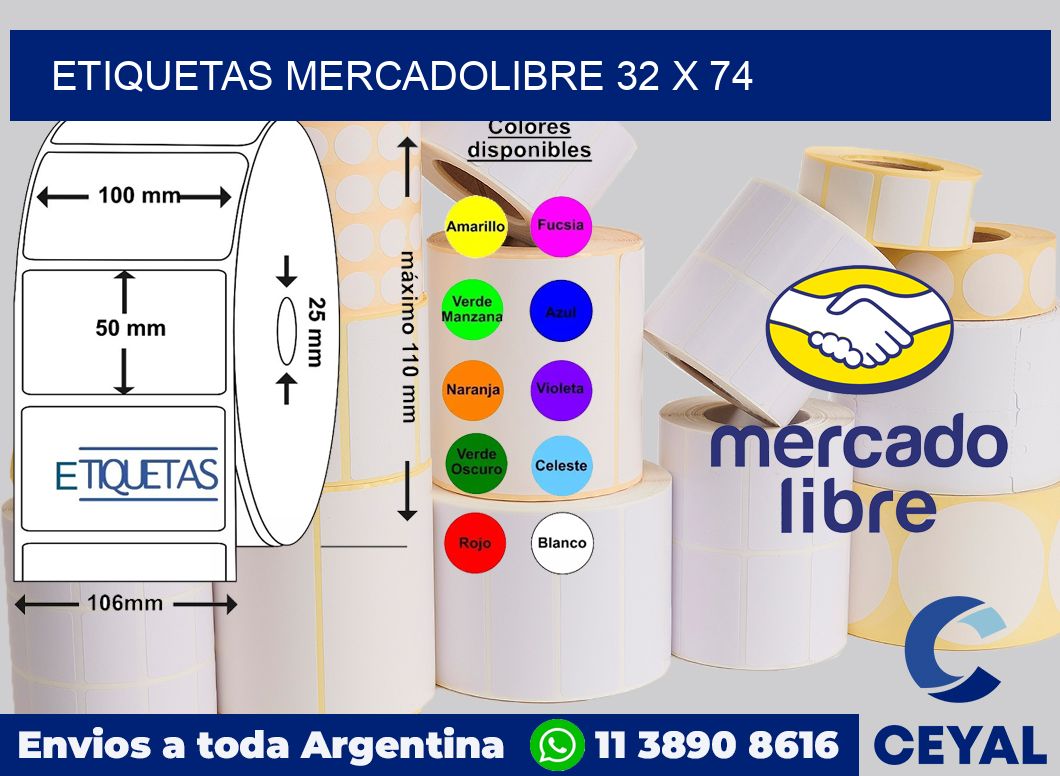 etiquetas mercadolibre 32 x 74
