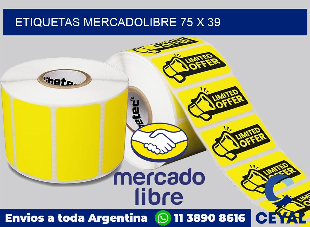 etiquetas mercadolibre 75 x 39