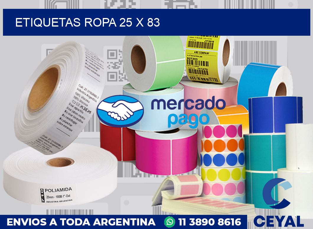 etiquetas ropa 25 x 83