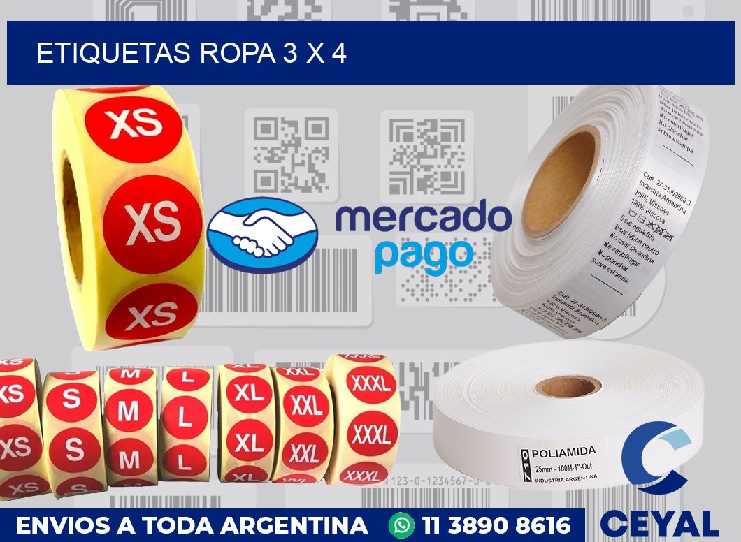 etiquetas ropa 3 x 4