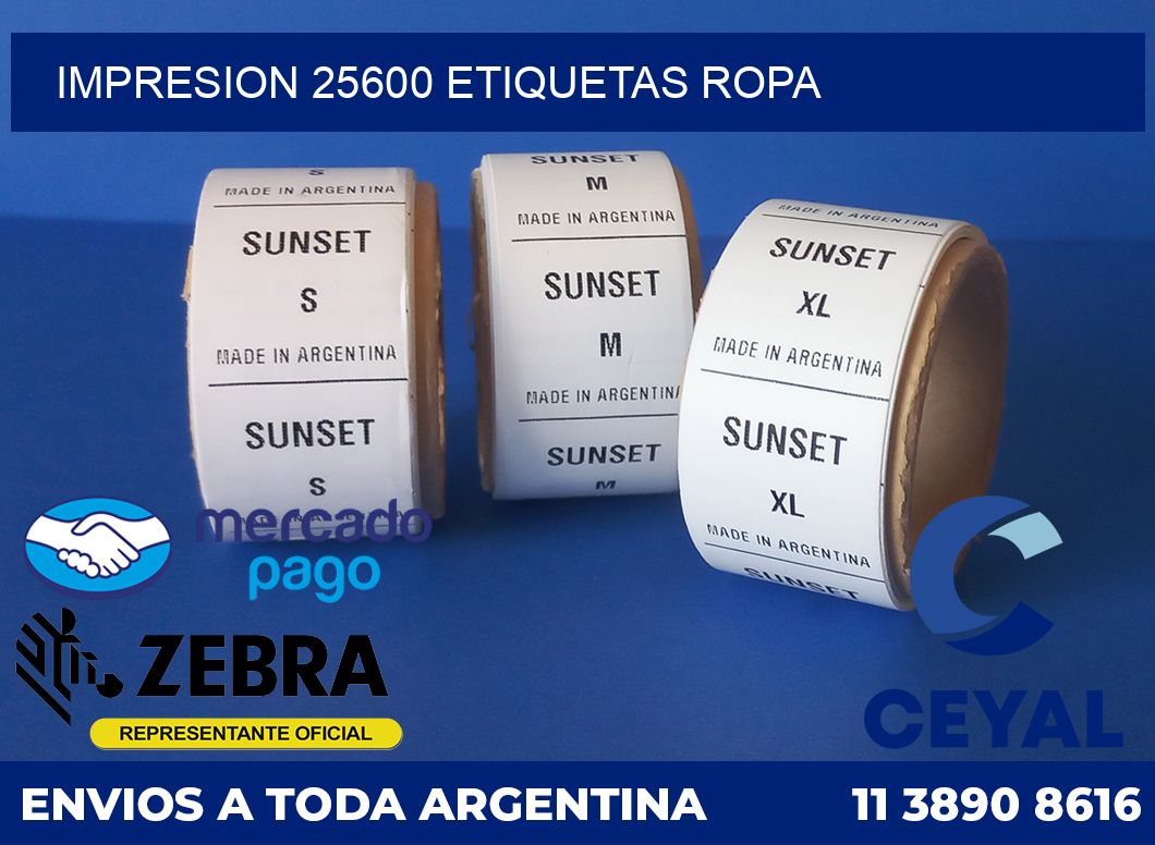 impresion 25600 etiquetas ropa