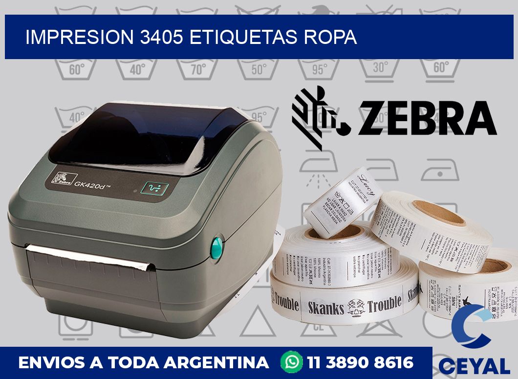 impresion 3405 etiquetas ropa
