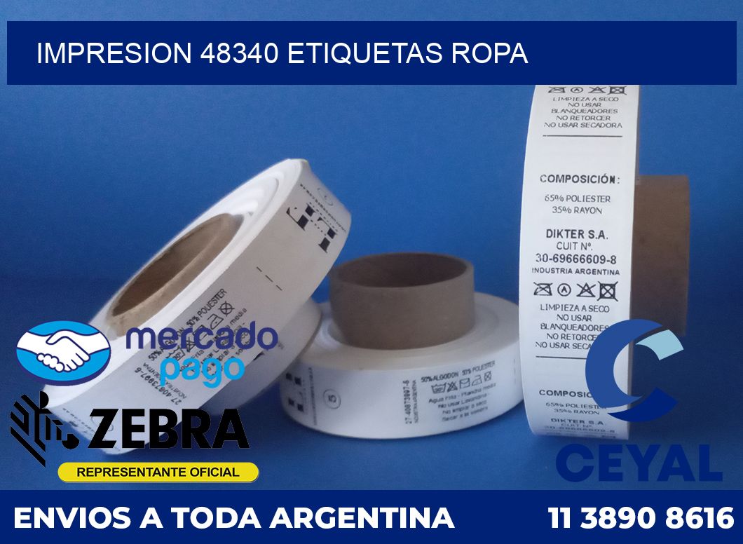impresion 48340 etiquetas ropa