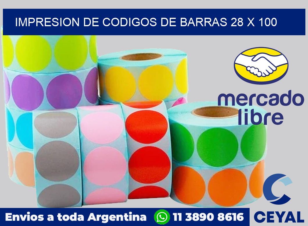 impresion de codigos de barras 28 x 100