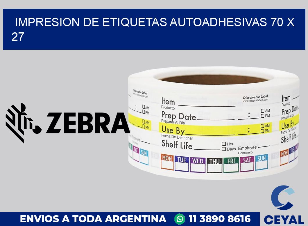 impresion de etiquetas autoadhesivas 70 x 27