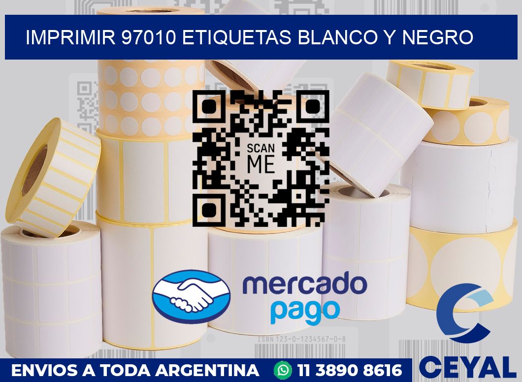 imprimir 97010 etiquetas blanco y negro