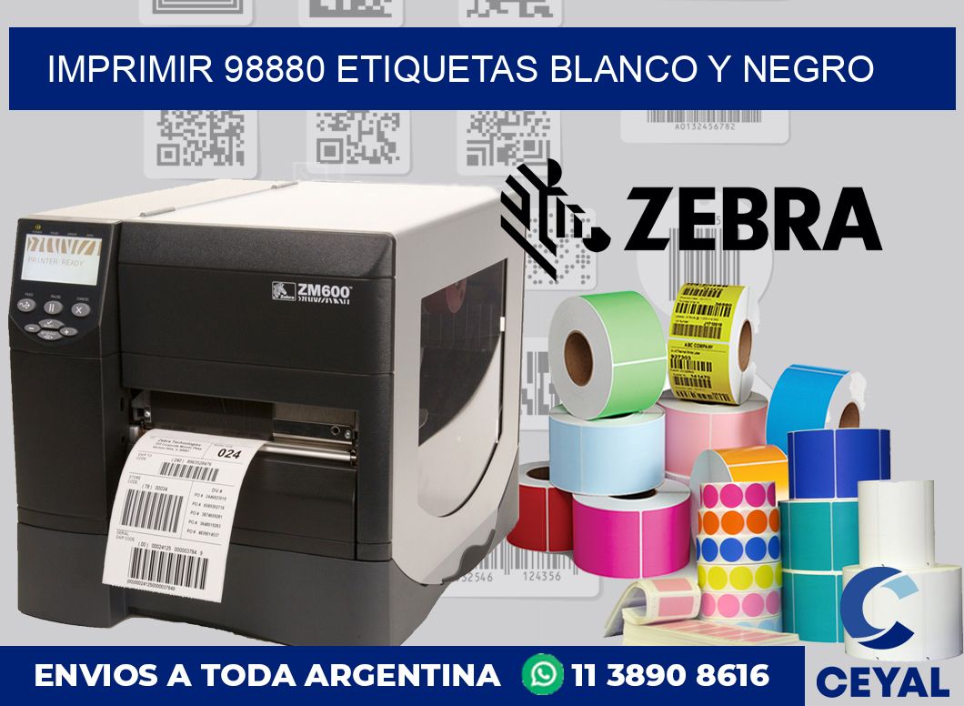 imprimir 98880 etiquetas blanco y negro