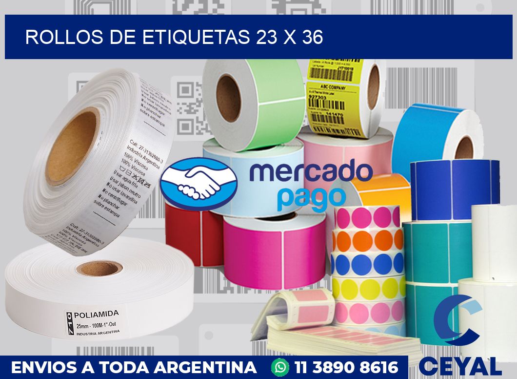 rollos de etiquetas 23 x 36