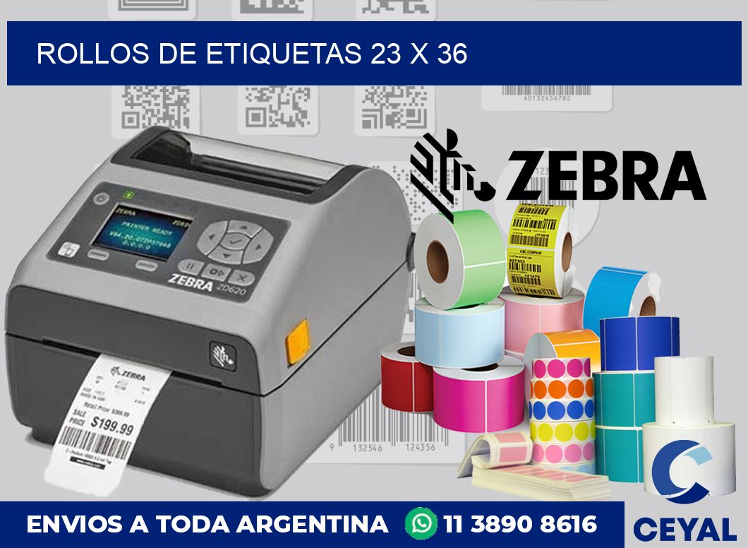 rollos de etiquetas 23 x 36