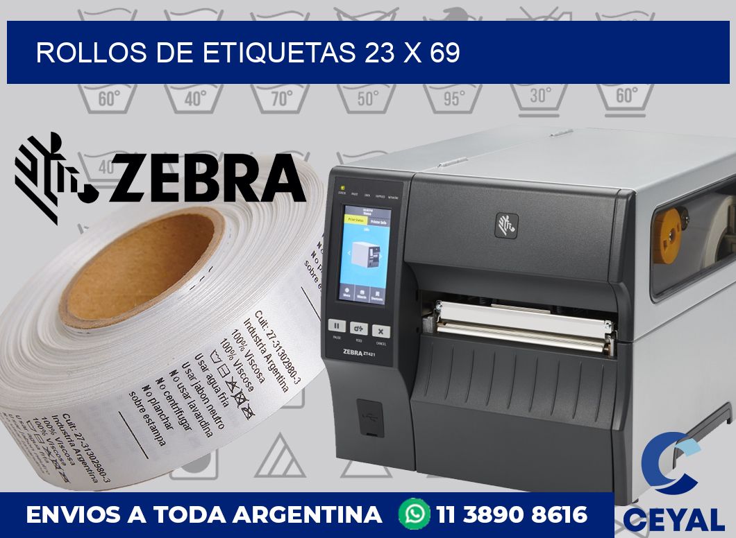 rollos de etiquetas 23 x 69