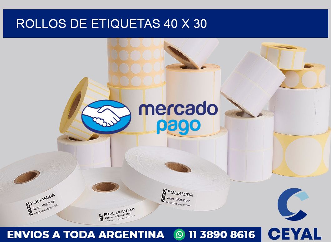 rollos de etiquetas 40 x 30