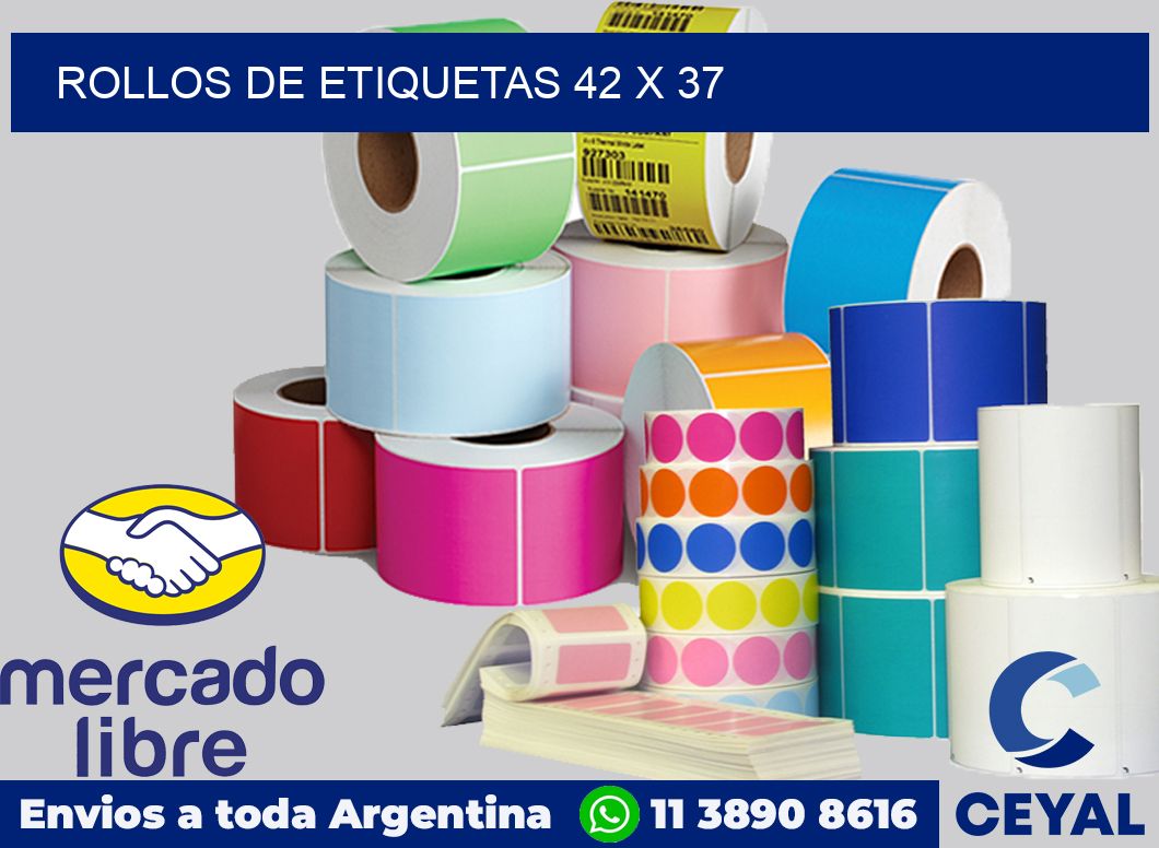 rollos de etiquetas 42 x 37