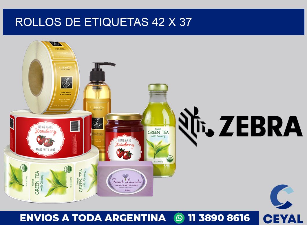 rollos de etiquetas 42 x 37