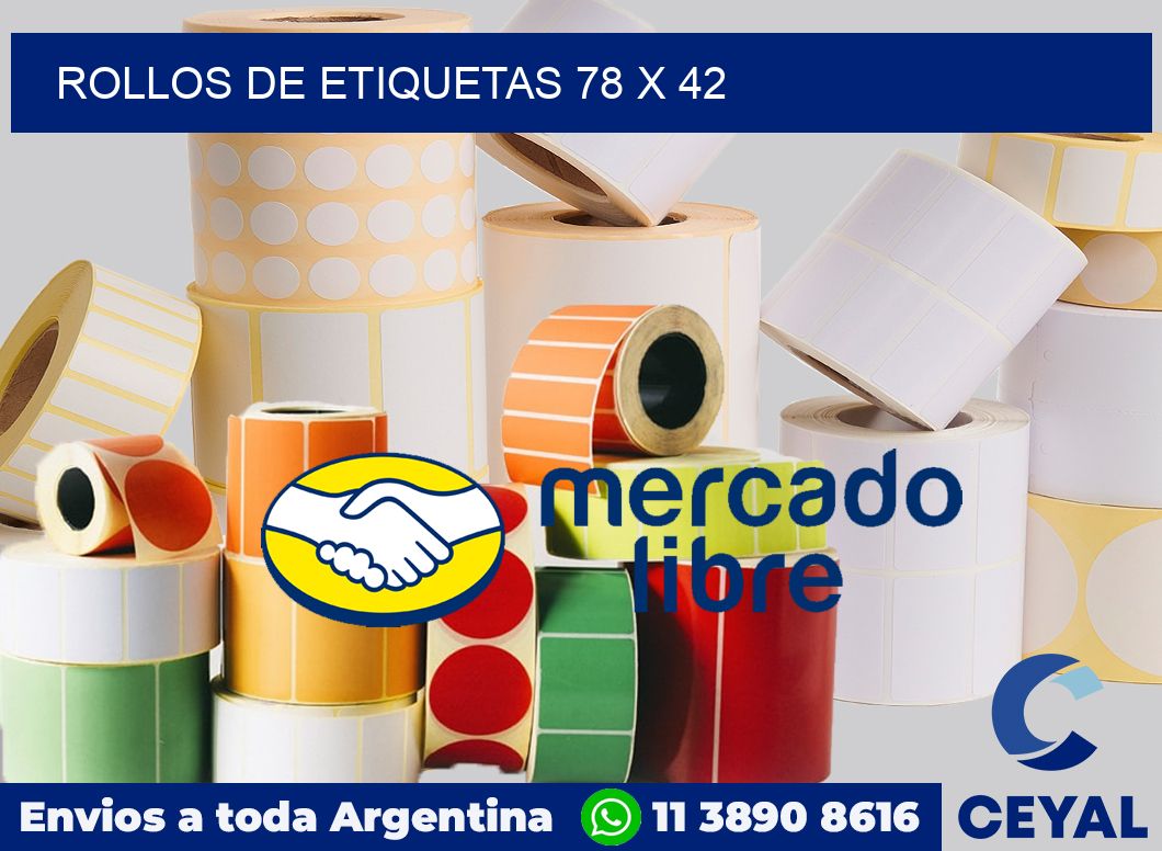 rollos de etiquetas 78 x 42