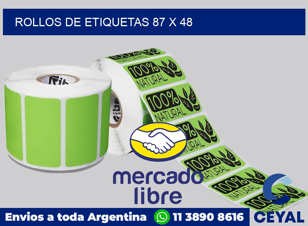 rollos de etiquetas 87 x 48