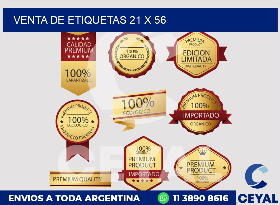 venta de etiquetas 21 x 56