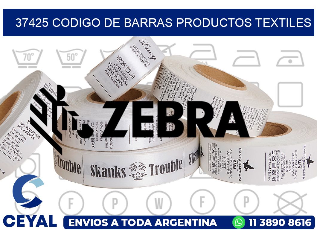 37425 CODIGO DE BARRAS PRODUCTOS TEXTILES