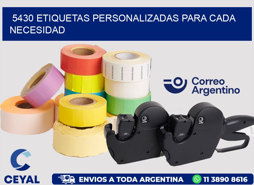 5430 ETIQUETAS PERSONALIZADAS PARA CADA NECESIDAD