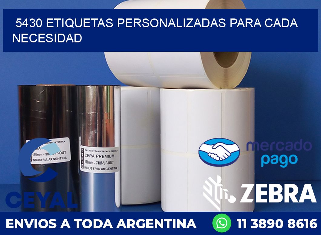 5430 ETIQUETAS PERSONALIZADAS PARA CADA NECESIDAD