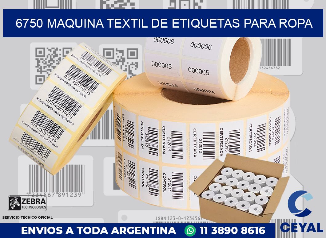 6750 MAQUINA TEXTIL DE ETIQUETAS PARA ROPA