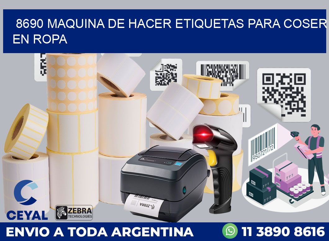 8690 MAQUINA DE HACER ETIQUETAS PARA COSER EN ROPA