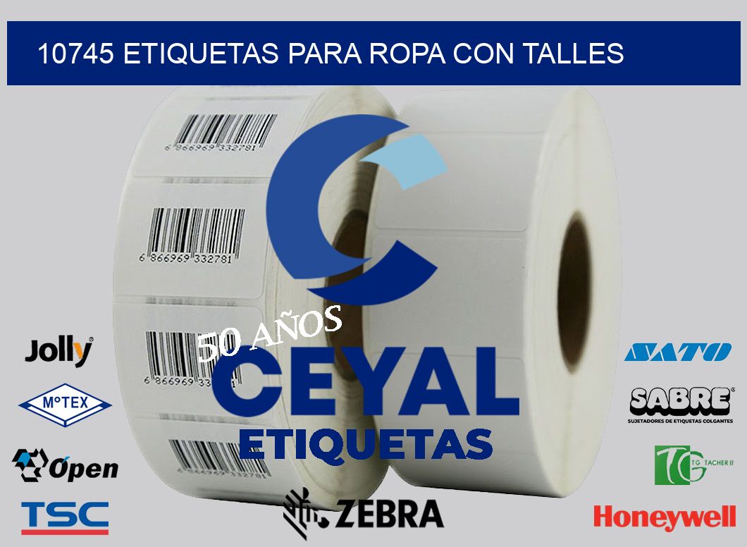 10745 ETIQUETAS PARA ROPA CON TALLES