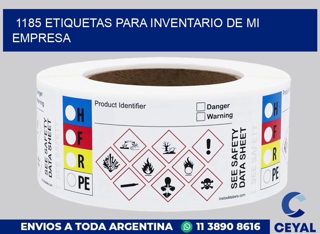 1185 ETIQUETAS PARA INVENTARIO DE MI EMPRESA
