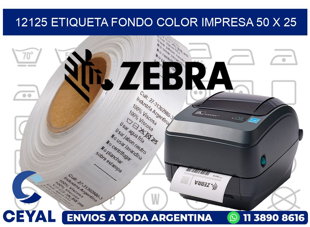 12125 ETIQUETA FONDO COLOR IMPRESA 50 X 25