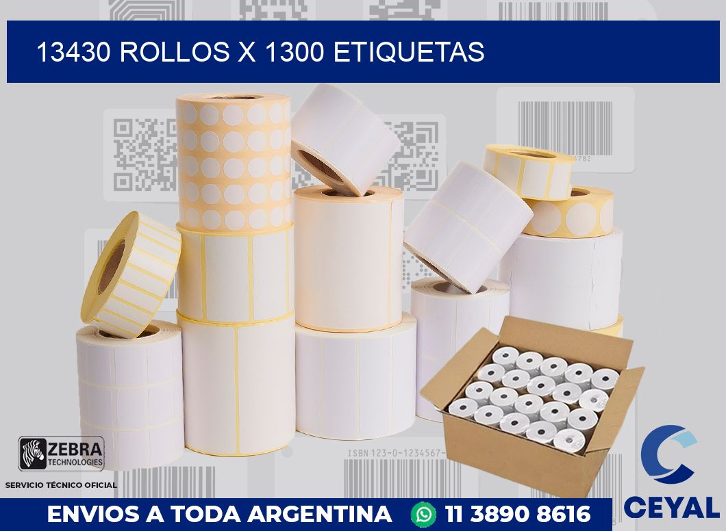 13430 Rollos x 1300 etiquetas