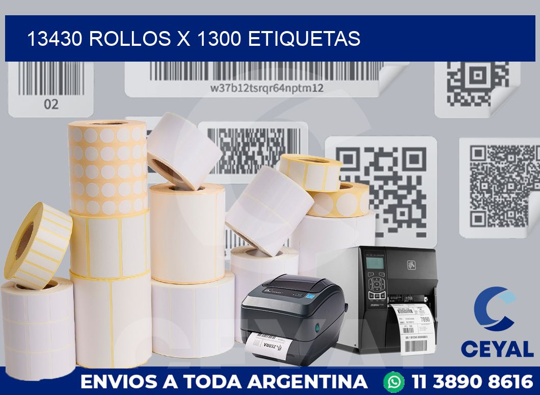 13430 Rollos x 1300 etiquetas