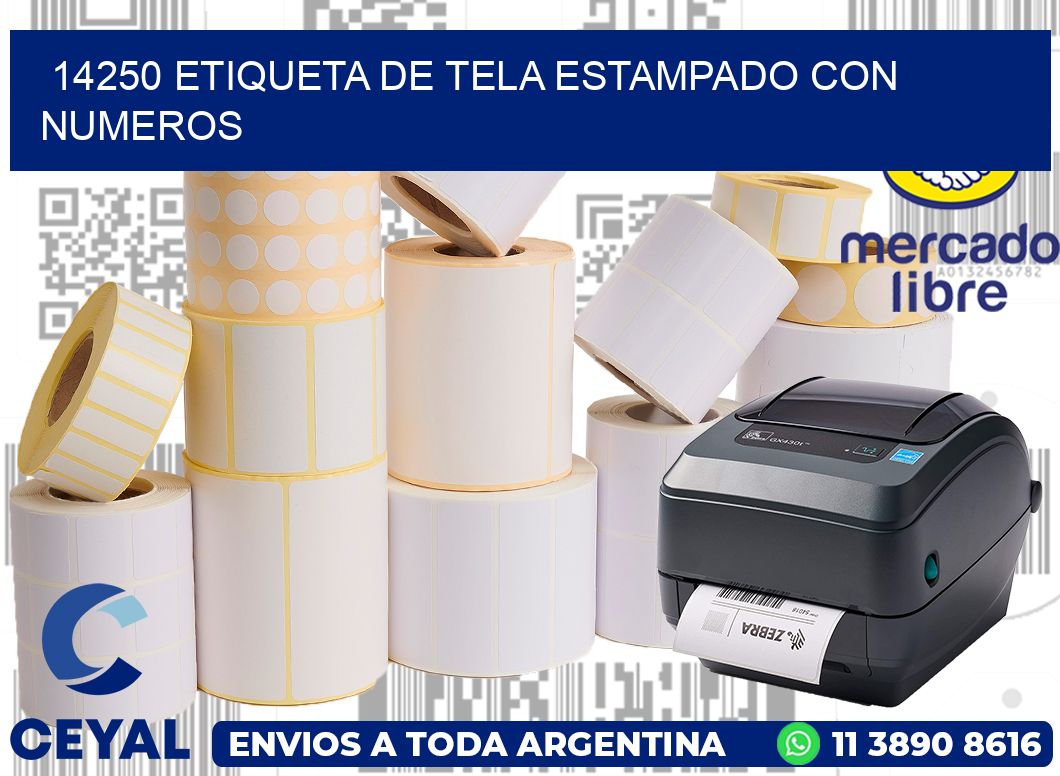 14250 ETIQUETA DE TELA ESTAMPADO CON NUMEROS
