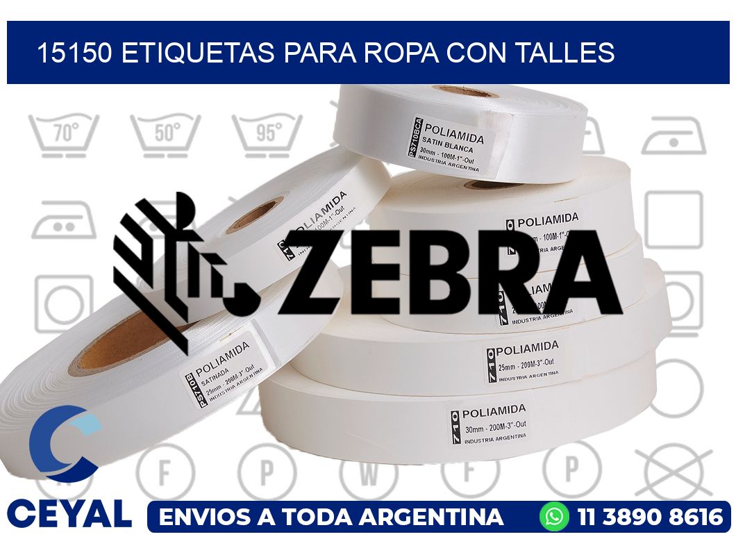 15150 ETIQUETAS PARA ROPA CON TALLES