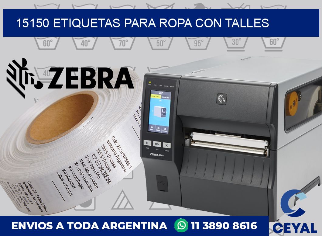 15150 ETIQUETAS PARA ROPA CON TALLES
