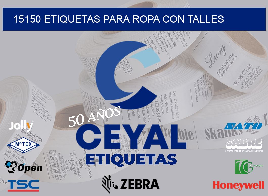 15150 ETIQUETAS PARA ROPA CON TALLES