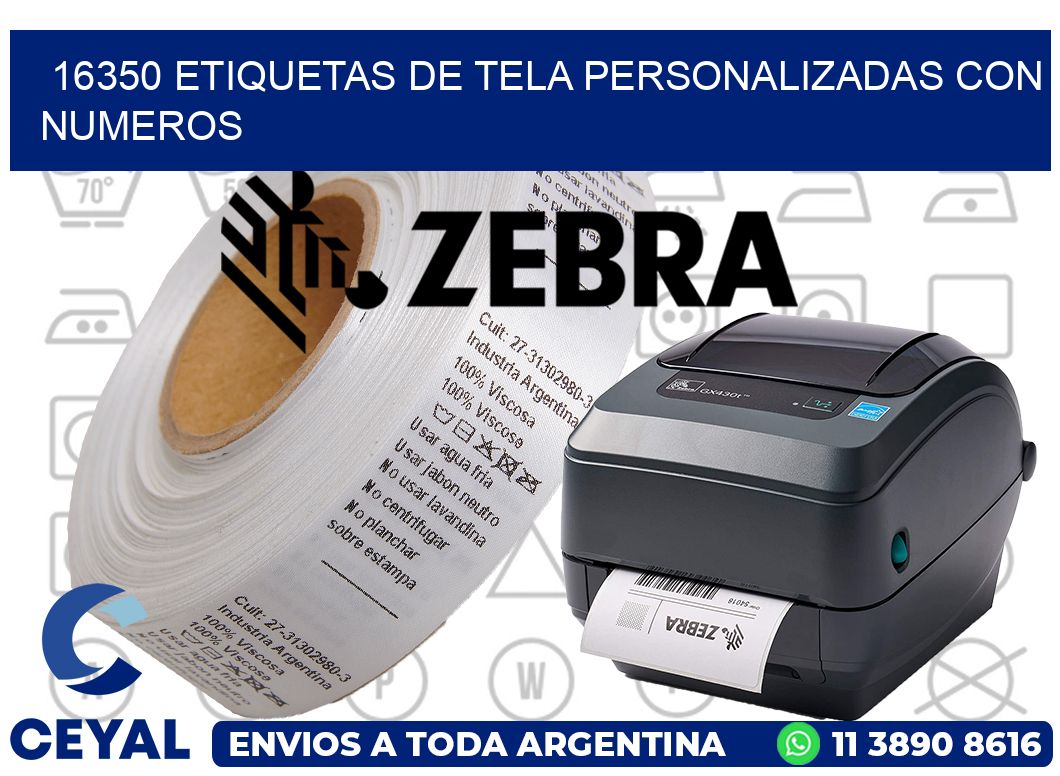 16350 ETIQUETAS DE TELA PERSONALIZADAS CON NUMEROS