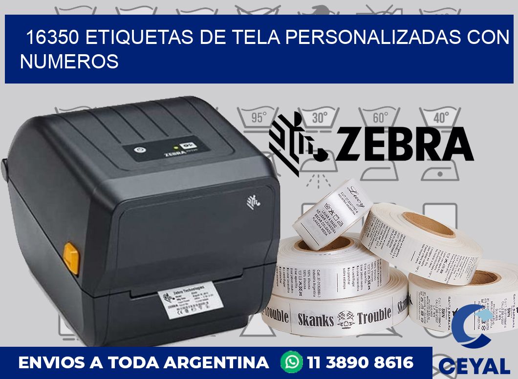 16350 ETIQUETAS DE TELA PERSONALIZADAS CON NUMEROS