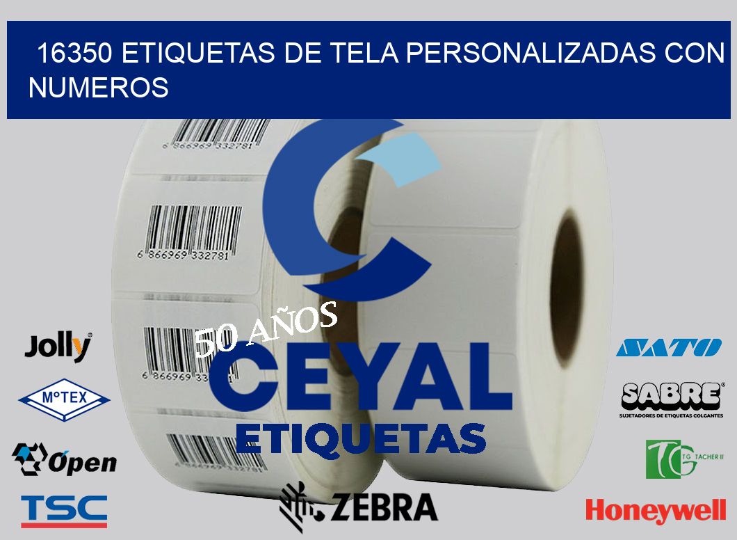 16350 ETIQUETAS DE TELA PERSONALIZADAS CON NUMEROS