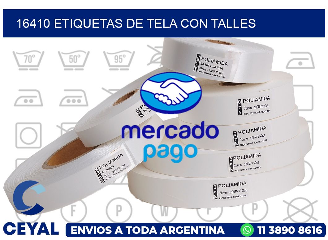 16410 ETIQUETAS DE TELA CON TALLES