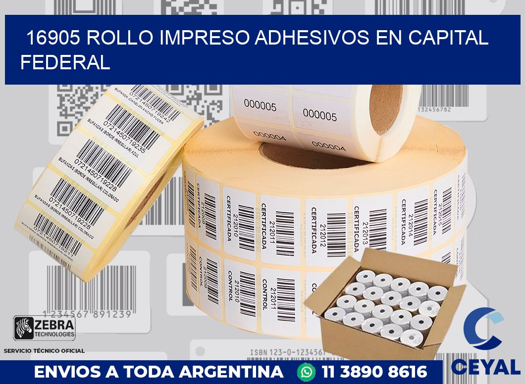 16905 ROLLO IMPRESO ADHESIVOS EN CAPITAL FEDERAL