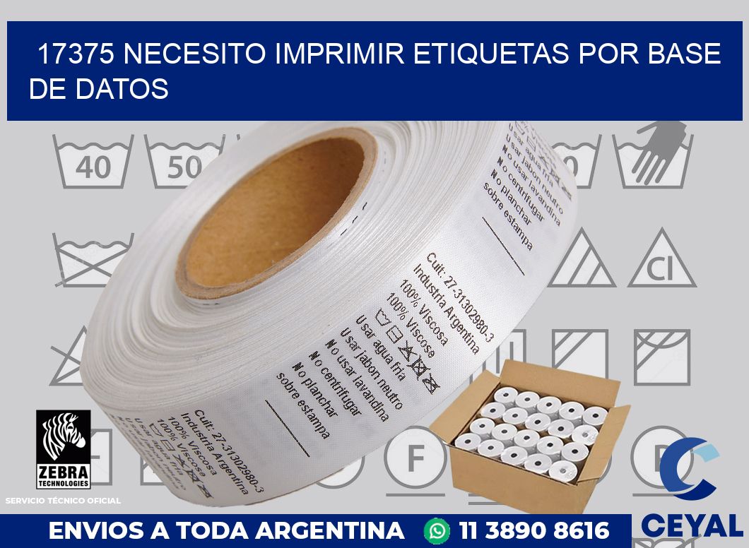 17375 NECESITO IMPRIMIR ETIQUETAS POR BASE DE DATOS