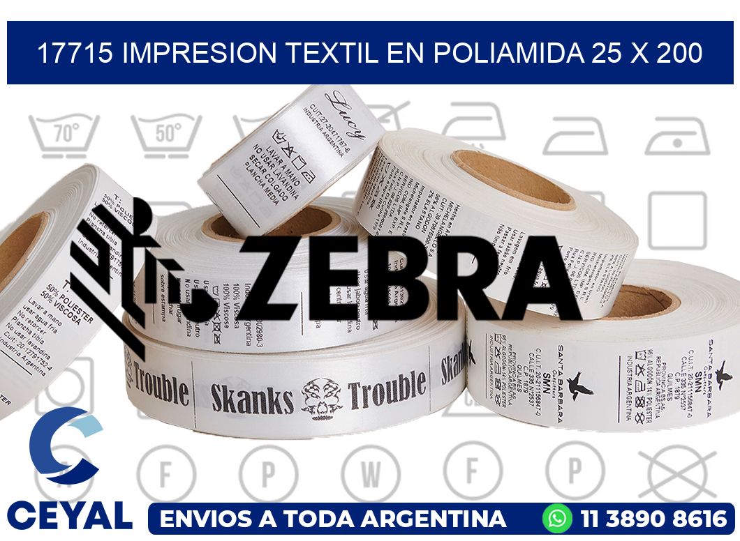 17715 IMPRESION TEXTIL EN POLIAMIDA 25 X 200