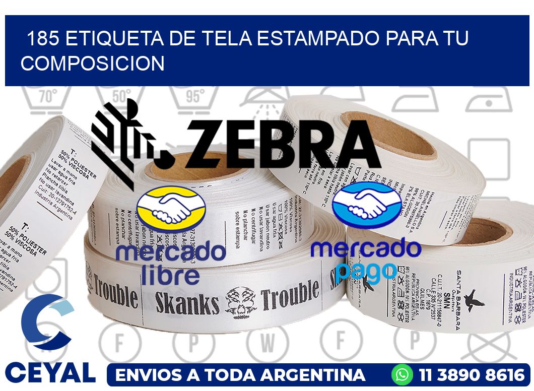 185 ETIQUETA DE TELA ESTAMPADO PARA TU COMPOSICION